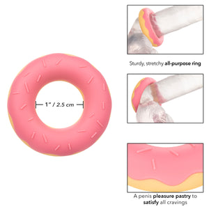 Naughty Bits Dickin Donuts Silicone Donut Cock  Ring - Pink