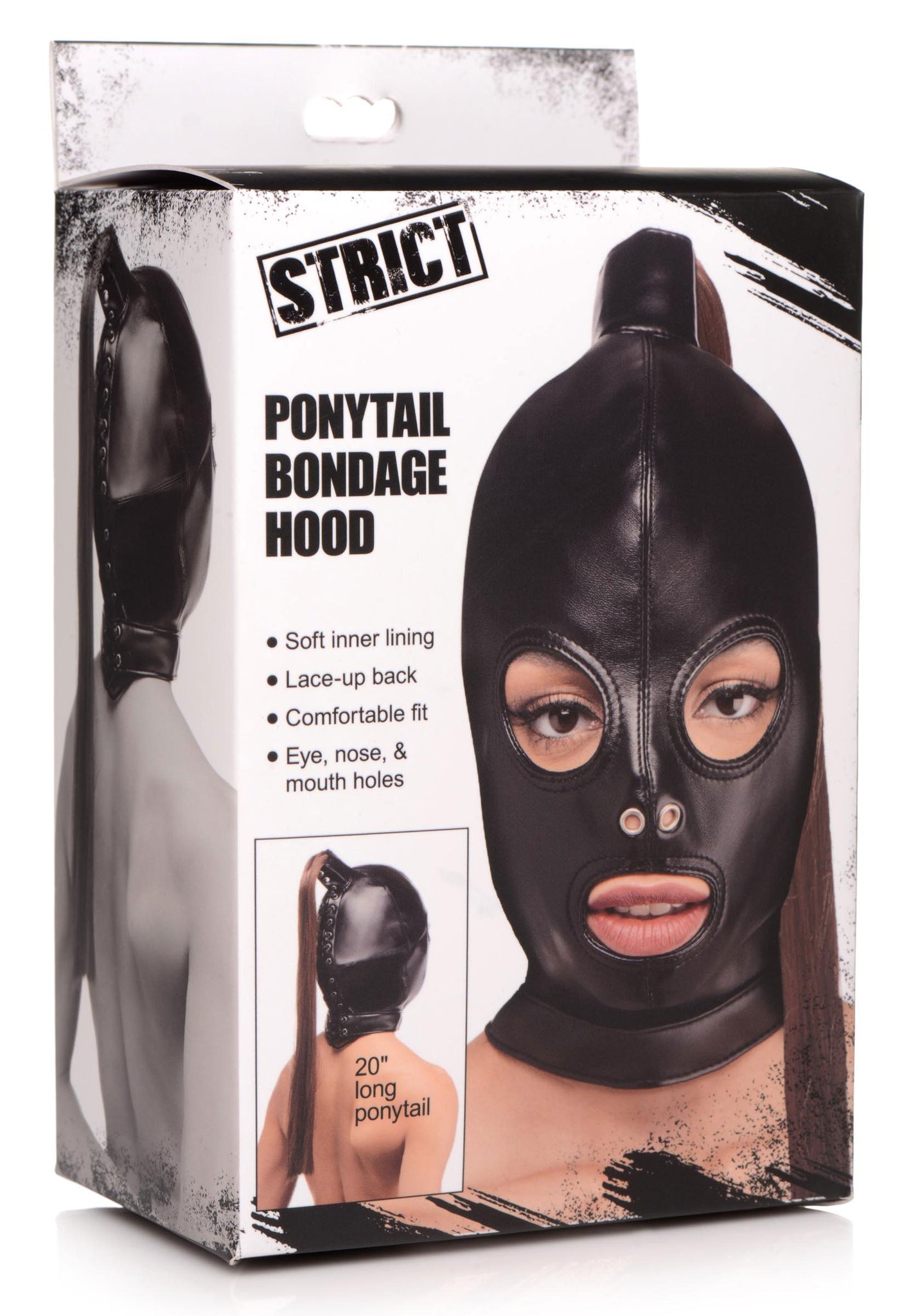 Ponytail Bondage Hood - Black