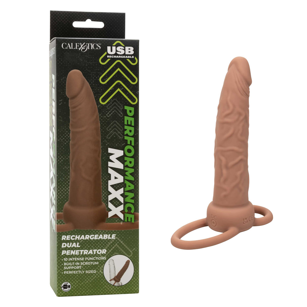 Performance Maxx Rechargeable Dual Penetrator -  Brown