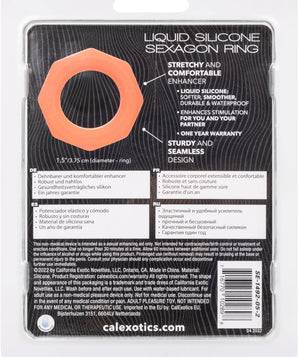 Alpha Liquid Silicone Sexagon Ring - Orange