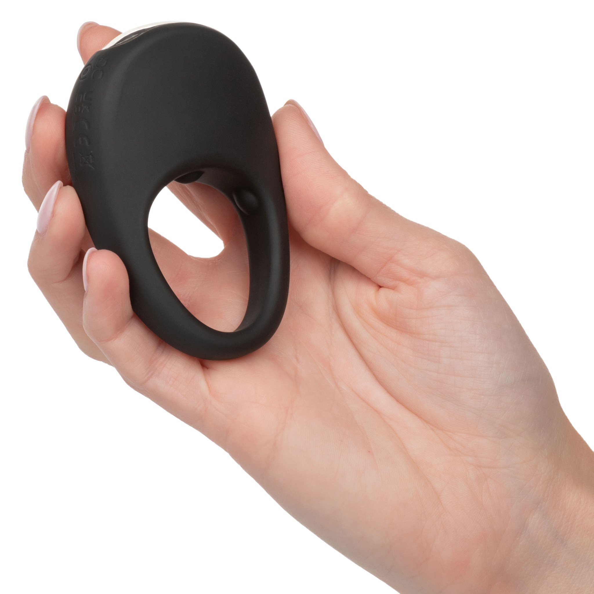 Silicone Rechargeable Pleasure Ring - Black - Black