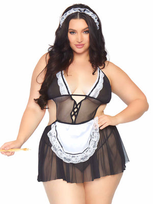 3 Pc Fantasy French Maid - 1x/2x - Black/white