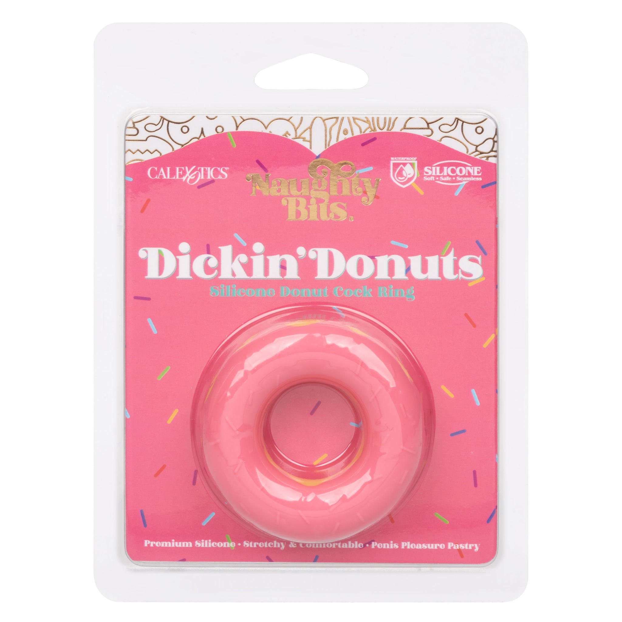 Naughty Bits Dickin Donuts Silicone Donut Cock  Ring - Pink