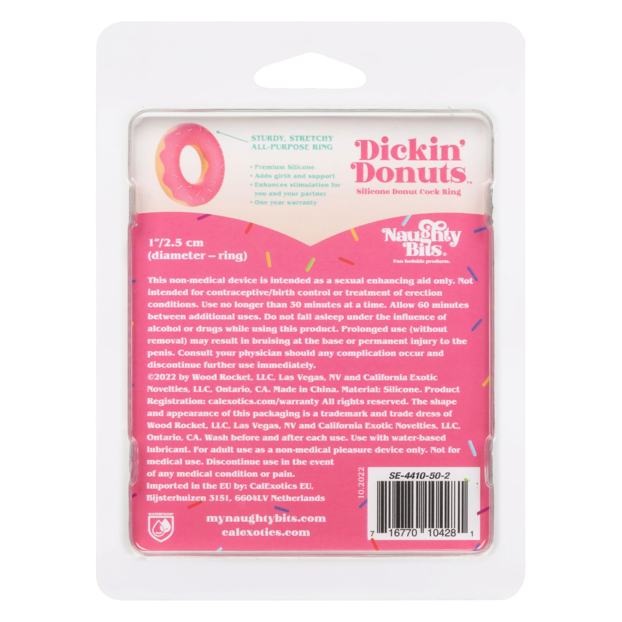 Naughty Bits Dickin Donuts Silicone Donut Cock  Ring - Pink